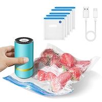 Vacuum Food Sealer with Reusable Sous Vide Bags Sealing Packing System USB Rechargeable Electric Vacuum Seal Machine for Various Food Preservation miniinthebox - thumbnail