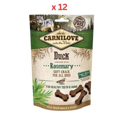 Carnilove Duck enriched with Rosemary Soft Snack for Dogs 200g Pack Of 12 Carnilove Duck enriched with Rosemary Soft Snack for Dogs 200g Pack Of 12