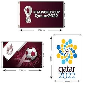 World Cup Qatar 2022 Flag Banner Backdrop Decorations - Soccer MatchesFootball Tournament Bar Party Banner Decorations Lightinthebox