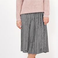 Women's Skirt Pleated Skirt Midi Velvet Camel Dark Gray Green Coffee Skirts Winter Fashion Elegant Casual Street Daily One-Size Lightinthebox - thumbnail