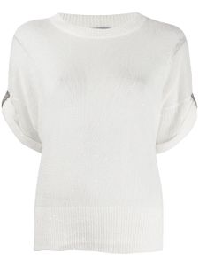 Brunello Cucinelli rolled sleeves jumper - White