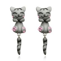 Cute Little Kitty Clay Earrings