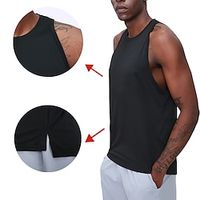 Men's GYM Tank Running Tank Basketball Shirt Men Tops Tank Crew Neck Sleeveless Street Vacation Going out Casual Daily Quick dry Moisture Wicking Breathable Plain Black White Activewear Fashion Basic Lightinthebox - thumbnail