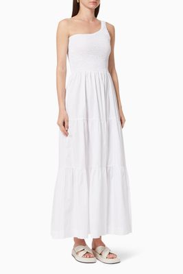 One-shoulder Shirred Maxi Dress One-shoulder Shirred Maxi Dress