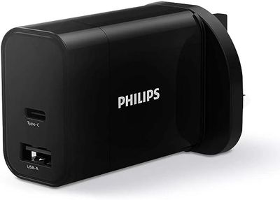 Philips 30W Dual Port Wall Charger Black -DLP2621/05