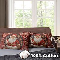 2 Pcs Christmas Pillowcases Lightinthebox - thumbnail