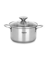 Fissman Stainless Steel Saucepot with Glass Lid Silver 12 x 7.5 cm