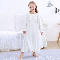 Kids Girls' Loungewear Long Sleeve White Ivory Pink Solid Color Spring Fall Active Home 7-13 Years Lightinthebox - thumbnail