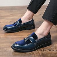 Men's Loafers Slip-Ons Tassel Loafers Walking Casual Daily PU Comfortable Booties / Ankle Boots Loafer Black Blue Brown Spring Lightinthebox