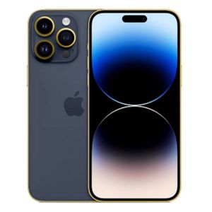 Apple iPhone 15 Pro Max (Craft Customized), 256GB, Edge of Gold, Blue Titanium