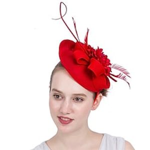 Fascinators Fabric Kentucky Derby Horse Race Cocktail Retro Elegant With Feather Floral Headpiece Headwear Lightinthebox