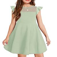 Girls Dress Summer Ruffle Sleeve Mesh A Line Casual Party Dresses with Pockets 6-13 Years Lightinthebox