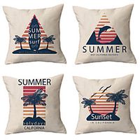 Double Side Cushion Cover 4PC Soft Decorative Square Throw Pillow Cover Cushion Case Pillowcase for Sofa Bedroom Superior Quality Machine Washable Lightinthebox - thumbnail