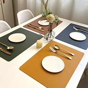 Vinyl Placemat Waterproof Pu Leather Heat Resistant Dining Table Place Table Plate Mat Xmas Decor Fall Kitchen Table Mats Indoor Outdoor Lightinthebox