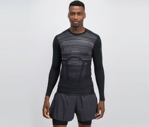 Men Long Sleeve Training Top  Black Combo