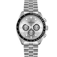 Tornado Cosmic Chrono Men's Chronograph Black sunray dial with white color Circular pattern chrono eyes Watch - T22103-SBSB