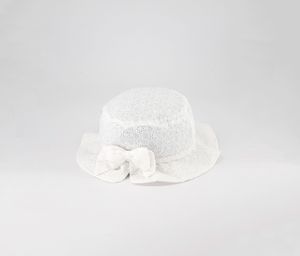 Toddler Girls Eyelet Cap  White