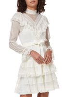 Glassy Frill Silk Mini Dress - thumbnail