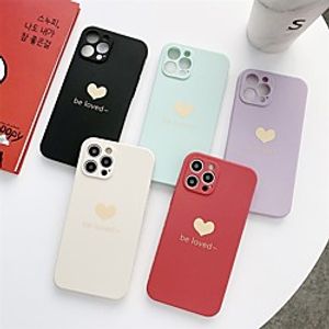 Phone Case For Apple Back Cover iPhone 12 Pro Max 11 SE 2020 X XR XS Max 8 7 6 Shockproof Dustproof Heart Solid Colored TPU miniinthebox