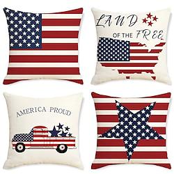 Independence Day America Decorative Toss Pillows Cover 1PC Soft Square Cushion Case Pillowcase for Bedroom Livingroom Sofa Couch Chair Lightinthebox