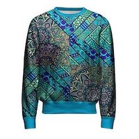 Men's Unisex Sweatshirt Pullover Royal Blue Crew Neck Graphic Prints Flower Print Daily Sports Holiday 3D Print Streetwear Casual Big and Tall Spring   Fall Clothing Apparel Hoodies Sweatshirts  Lightinthebox - thumbnail