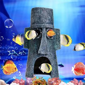 Aquarium Landscap Castle Mask Fish Tank Decoration Aquatic Animal Ornament Resin