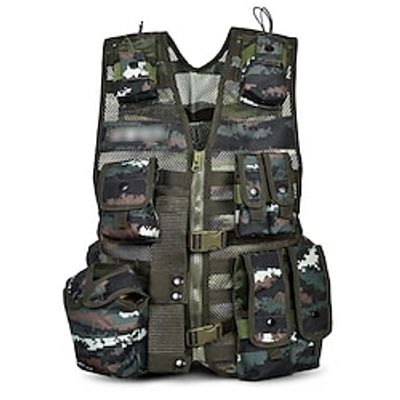 Men's Military Tactical Vest Airsoft Vest Outdoor Adjustable Size Multi-Pockets Camo Vest  Gilet Hunting Military  Tactical Training Tabby camouflage  Combat Lightinthebox