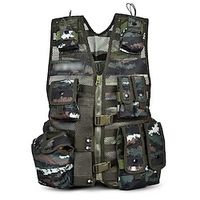 Men's Military Tactical Vest Airsoft Vest Outdoor Adjustable Size Multi-Pockets Camo Vest  Gilet Hunting Military  Tactical Training Tabby camouflage  Combat Lightinthebox - thumbnail