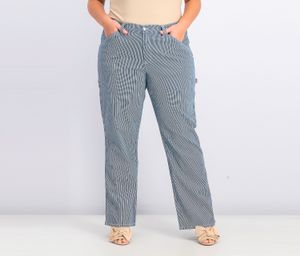 Womens Striped Carpenter Pants  Navy/White