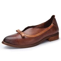 SOCOFY Retro Flat Leather Shoes