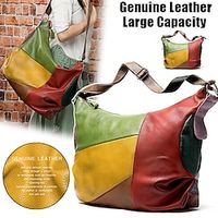 Women's Crossbody Bag Shoulder Bag Hobo Bag Leather Shopping Daily Holiday Zipper Large Capacity Durable Patchwork color miniinthebox - thumbnail