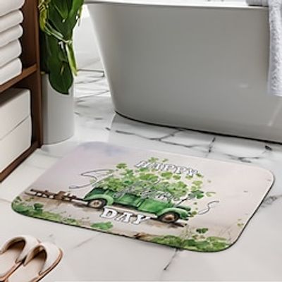 Saint Patrick Bathroom Deco Diatomaceous Earth Bath Mat Soft Mat Rubber Anti-Slip Fast Dry Super Absorbent Thin Bathroom Mat for Under Door - Bathroom Floor Mat Rug Bathtub Front Shower Mat Sink Lightinthebox Saint Patrick Bathroom Deco Diatomaceous Earth Bath Mat Soft Mat Rubber Anti-Slip Fast Dry Super Absorbent Thin Bathroom Mat for Under Door - Bathroom Floor Mat Rug Bathtub Front Shower Mat Sink Lightinthebox