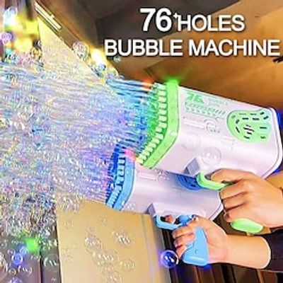 Bubble Gun Rocket  Holes Soap Bubbles Machine Gun Shape Automatic Blower With Light Toys For Kids Pomperos Childrens Day Gift Lightinthebox