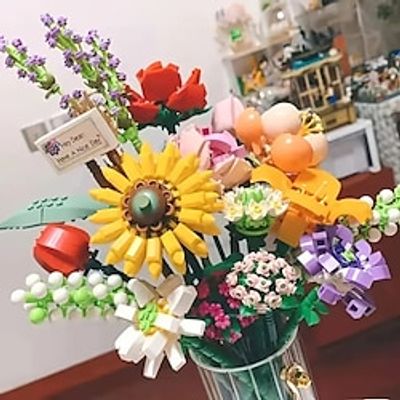 547pcs Flower Bouquet Mini Building Set Toys Decorative Flowers Bouquet Building Kit Plastic DIY Building Bricks Valentine's Day Gifts Birthday Gifts Lightinthebox
