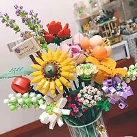 547pcs Flower Bouquet Mini Building Set Toys Decorative Flowers Bouquet Building Kit Plastic DIY Building Bricks Valentine's Day Gifts Birthday Gifts Lightinthebox - thumbnail