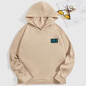 Men's Hoodie Light Khaki. Black White Hooded Print Holiday Going out Streetwear Cool Casual Winter Spring   Fall Clothing Apparel Hoodies Sweatshirts  Lightinthebox