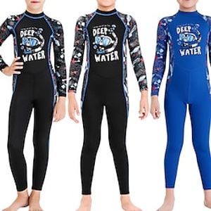 DiveSail Boys Girls' Rash Guard Dive Skin Suit UV Sun Protection UPF50 Breathable Full Body Swimsuit Back Zip Swimming Diving Surfing Snorkeling Optical Illusion Autumn / Fall Spring Summer miniinthebox