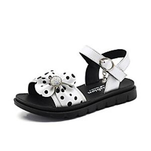 Girls' Sandals Sports  Outdoors Dress Shoes Comfort Cowhide Little Kids(4-7ys) Big Kids(7years ) Flower Event / Party Daily Rhinestone Blushing Pink White Black Spring miniinthebox