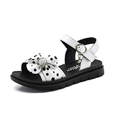 Girls' Sandals Sports  Outdoors Dress Shoes Comfort Cowhide Little Kids(4-7ys) Big Kids(7years ) Flower Event / Party Daily Rhinestone Blushing Pink White Black Spring miniinthebox