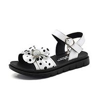 Girls' Sandals Sports  Outdoors Dress Shoes Comfort Cowhide Little Kids(4-7ys) Big Kids(7years ) Flower Event / Party Daily Rhinestone Blushing Pink White Black Spring miniinthebox - thumbnail