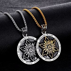 Men's Pendant Necklace Engraved Precious Faith Inspirational Titanium Steel Silver Gold 55 cm Necklace Jewelry 1pc For Street School Gift Club Promise miniinthebox
