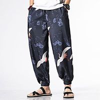 Men's Stylish Chinoiserie Pants Chinos Pants Animal Blue White Black miniinthebox - thumbnail