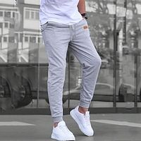 Men's Sweatpants Joggers Pocket Drawstring Elastic Waist Plain Comfort Breathable Casual Daily Holiday Sports Fashion Black Gray Stretchy miniinthebox