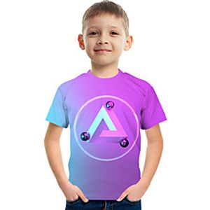 Kids Boys' T shirt Tee Short Sleeve Graphic Rainbow Children Tops Active 3-12 Years miniinthebox