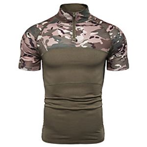 Men's T shirt Shirt Other Prints Camo / Camouflage Short Sleeve Sports Tops Green Gray miniinthebox