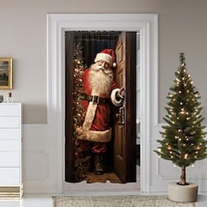 Christmas Decorations Door Cover, 1 Panel Door Curtain with Santa Claus or Snowman Pattern Home Xmas Decor for Living Room, Kitchen, Outdoor Lightinthebox