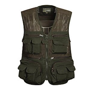 Men's Hunting Gilet Outdoor Breathable Wearable Comfortable Multi-Pockets Spring Summer Solid Colored Cotton Army Green Khaki Lightinthebox