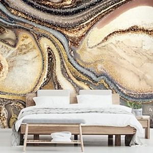 Abstract Marble Wallpaper Mural Creamy Caramel Marble Wall Covering Sticker Peel and Stick Removable PVC/Vinyl Material Self Adhesive/Adhesive Required Wall Decor for Living Room Kitchen Bathroom miniinthebox