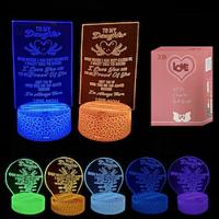 LED Night Light Mom's Letter to Daughter Small Night Light 7-Color Touch Dimming Crack Base Room Bedroom Decoration Small Night Light USB Plug in Lightinthebox