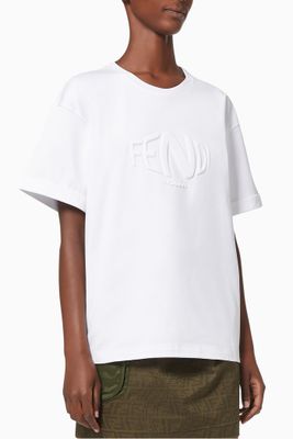 Fisheye Embossed Logo T-shirt in Cotton Jersey Fisheye Embossed Logo T-shirt in Cotton Jersey